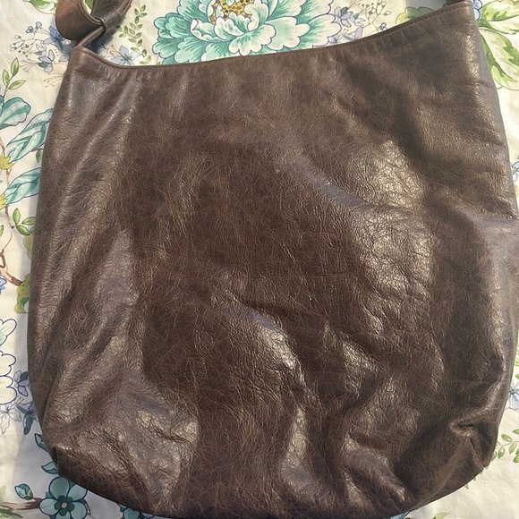 Satchel Brand Large Heidi Leather Mustang Limited Chocolate Crossbody Hobo Bag - Picture 6 of 10